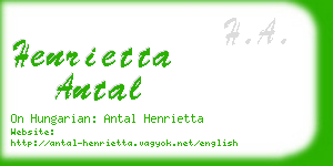 henrietta antal business card